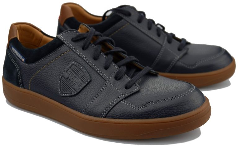 Mephisto HUGH Heren Sneaker - Marineblauw - Leer / Suede